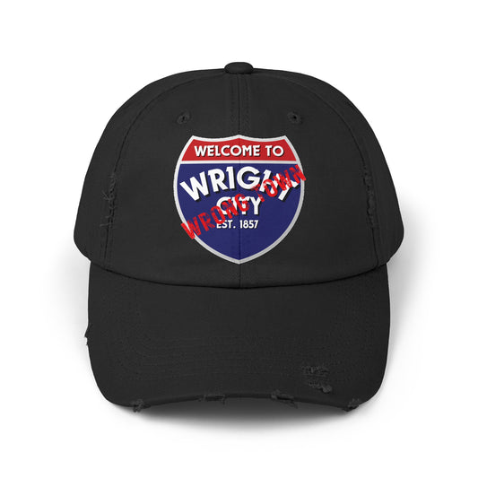 Wrong Town Unisex Distressed Cap